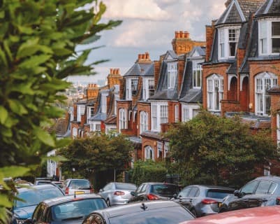 A car parked on a residential London street between bookings